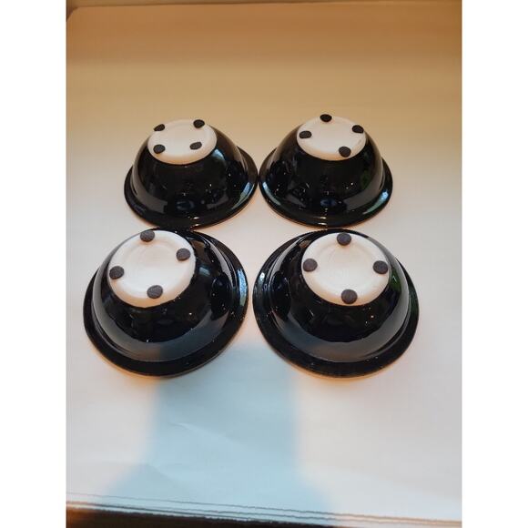 Bill Campbell Artisan Studio Drip Glaze Pottery Bowls Set of 4 Signed - Picture 3 of 10